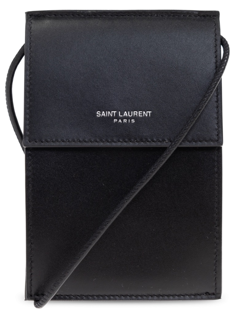Saint Laurent YSL Black Leather Logo Magnet Flap Convertible Mini Crossbody Bag